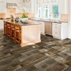 Congoleum ArmorCore Farmhouse Timber 12-ft W Cut-to-Length Steel Wool Wood Look Low-Gloss Finish Sheet Vinyl