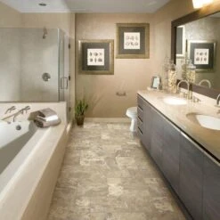 Congoleum ArmorCore UR Terrace Paver 12-ft W Cut-to-Length Lighthouse Landing Stone Look Low-Gloss Finish Sheet Vinyl