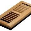 Decor Grates 4" X 10" Oak Wood Natural Finish Louvered Design Floor Register