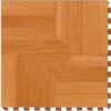 Perfection Floor Tile Parquet Collection Parquet Maple/Satin 20-in X 20-in Water Resistant Interlocking Luxury Flooring (16.7-sq Ft)