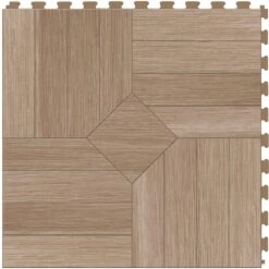 Perfection Floor Tile Bordeaux Wood Collection Bordeaux Elm/Satin 20-in X 20-in Water Resistant Interlocking Luxury Flooring (16.7-sq Ft) -FloorZone Savings 14117470 1800x1800
