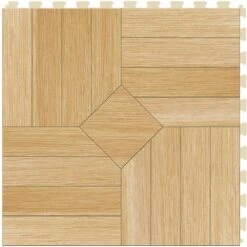 Perfection Floor Tile Parquet Collection Parquet Maple/Satin 20-in X 20-in Water Resistant Interlocking Luxury Flooring (16.7-sq Ft) -FloorZone Savings 14125267 a1ec2a34 bf2a 475b 8e94 4957680dacb4 1800x1800