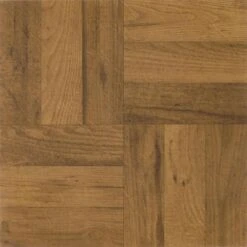 Achim Tivoli 3 Finger Med. Oak Parquet 12-in X 12-in Peel And Stick Vinyl Tile Flooring (45-sq Ft)