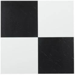 Achim Sterling Black And White 12-in X 12-in Water Resistant Peel And Stick Vinyl Tile Flooring (45-sq Ft)
