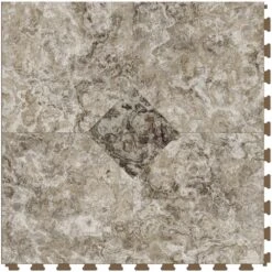 Perfection Floor Tile Breccia Collection Breccia Crema Primo/Satin 20-in X 20-in Water Resistant Interlocking Luxury Flooring (16.7-sq Ft)