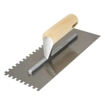 Qep 1/4 In X 1/4 In X 1/4 In Tradition Carbon Steel Square Floor Trowel, Wood 1 Qep 1/4 In X 1/4 In X 1/4 In Tradition Carbon Steel Square Floor Trowel, Wood