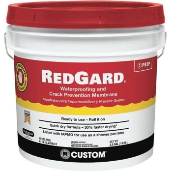 Custom Building Products Redgard 3-1/2 Gal Waterproof/crack Prevention Membrane 1 Custom Building Products Redgard 3-1/2 Gal Waterproof/crack Prevention Membrane