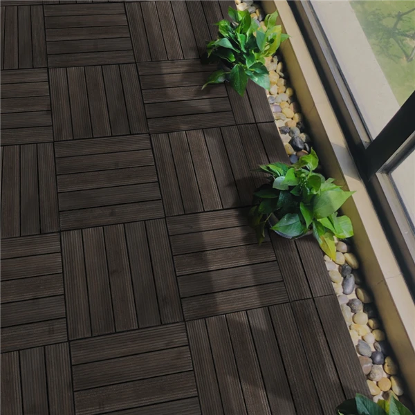 Topeakmart Pack Of 27 Interlocking Wood Flooring Tiles Indoor & Outdoor For Patio Garden Deck Poolside 12''x12'' Dark Brown 10 Topeakmart Pack Of 27 Interlocking Wood Flooring Tiles Indoor & Outdoor For Patio Garden Deck Poolside 12''x12'' Dark Brown - Image 10