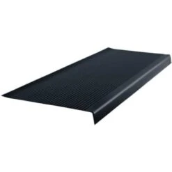 Roppe 12 X 3.5 Ft Black Ld Ribbed Vinyl Square Nose Stair Tread