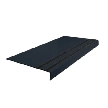Roppe 12 X 4 Ft Black Ld Abrasive Rubber Square Nose Stair Tread 2 Roppe 12 X 4 Ft Black Ld Abrasive Rubber Square Nose Stair Tread - Image 2
