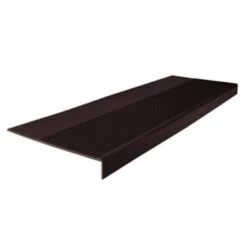 Roppe 12-1/4 X 4 Ft Brown Ld Ribbed Rubber Square Nose Stair Tread
