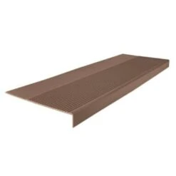 Roppe 12-1/4 X 4 Ft Toffee Ld Ribbed Rubber Square Nose Stair Tread