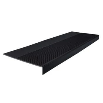 Roppe 12-1/4 X 6 Ft Black Ld Ribbed Rubber Square Nose Stair Tread 2 Roppe 12-1/4 X 6 Ft Black Ld Ribbed Rubber Square Nose Stair Tread - Image 2