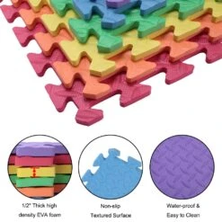 Ktaxon Non-Toxic Extra Thick 54 Pieces Children Play Puzzle Mat, 216 Square Feet Comfortable Cushion EVA Foam Flooring Tiles, With 24 X 24 Inch Tiles, For Kids & Toddlers -FloorZone Savings 8b96c5e7 fda4 46e3 83dd 77f43177ea3c 1.dad7003617f749ebf29a84b88cf73972 1800x1800