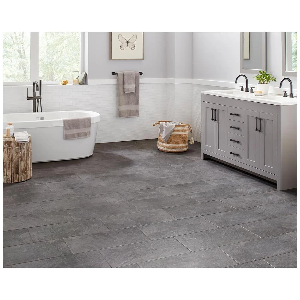 TrafficMASTER Cascade Ridge 24 In. X 12 In. Slate Ceramic Floor And Wall Tile (15.04 Sq. Ft. / Case) 2 TrafficMASTER Cascade Ridge 24 In. X 12 In. Slate Ceramic Floor And Wall Tile (15.04 Sq. Ft. / Case) - Image 2