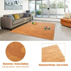 Costway 12PC Wood Grain Interlocking Floor Mats 3/8 Inch Printed Foam Tiles 24 X 24 Inch -FloorZone Savings ac69b0c9 e5b3 413b bf0c d56d9a493283.ef0de6d16d4022104bb22d1e12360660 1800x1800