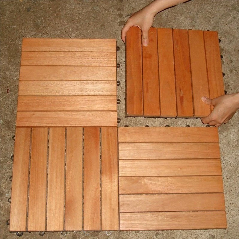 6 Slat Eucalyptus Interlocking Deck Tile 4 6 Slat Eucalyptus Interlocking Deck Tile - Image 4
