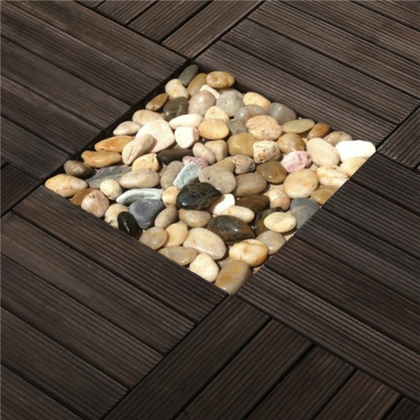 Topeakmart Pack Of 27 Interlocking Wood Flooring Tiles Indoor & Outdoor For Patio Garden Deck Poolside 12''x12'' Dark Brown 8 Topeakmart Pack Of 27 Interlocking Wood Flooring Tiles Indoor & Outdoor For Patio Garden Deck Poolside 12''x12'' Dark Brown - Image 8
