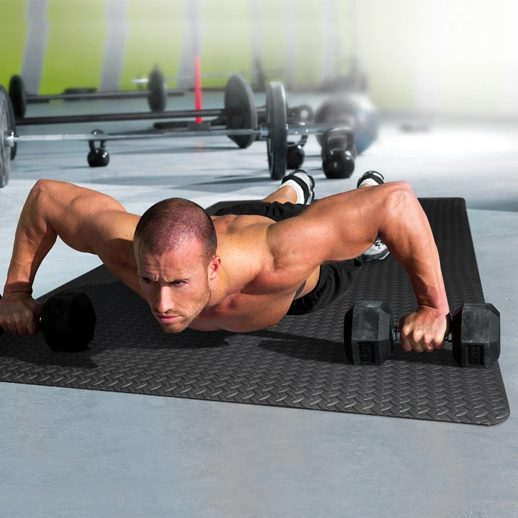 Tuscom 114 SqFt Interlace Puzzle Rubber Foam Gym Fitness Exercise Tile Floor Mat For Gym Equipment Workouts 3 Tuscom 114 SqFt Interlace Puzzle Rubber Foam Gym Fitness Exercise Tile Floor Mat For Gym Equipment Workouts - Image 3