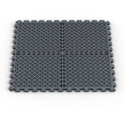 Norsk NSMPVN6DG Vented Drain Pattern PVC Floor Tiles, Dove Gray, 6-Pack